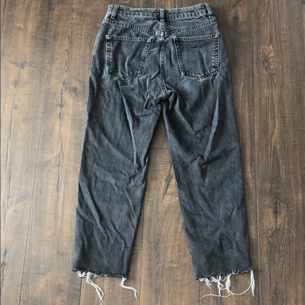 Topshop Washed Black Mom Jeans - Picture 3 of 7
